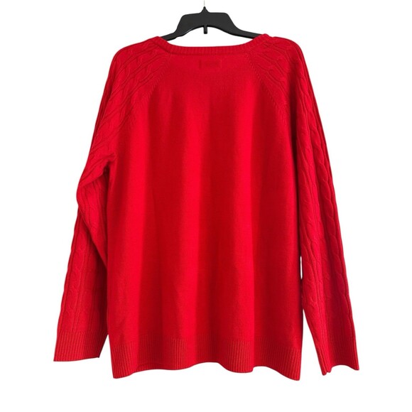Croft & Barrow Sweater Women Red Long Sleeve Soft Cabled Knit Pullover Sz XL New - Picture 2 of 7